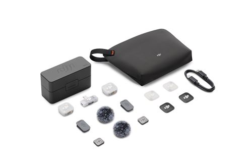 Microphone sans fil Dji Mic Mini 2 Bluetooth 2 TX + 1 Mobile RX + Etui de chargement Noir