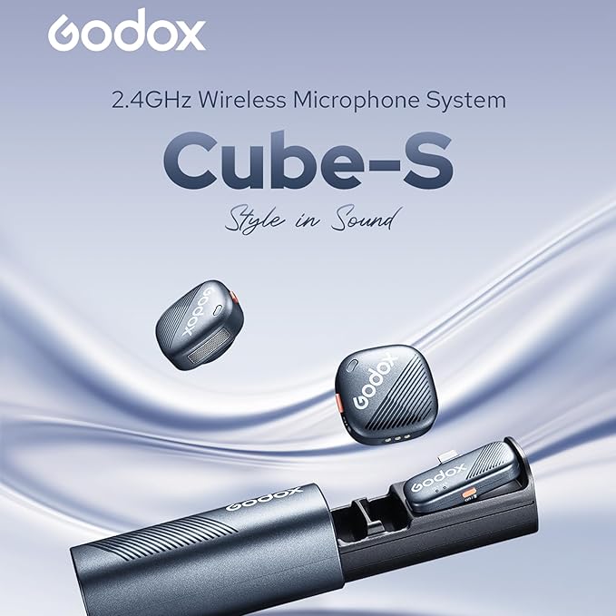 Godox Cube-SL kit2 Microphone cravate sans fil 2,4 G pour iPhone 14/13/12, mini microphone à revers Lightning sans fil, audio Hi-Fi, portée de 300 m, suppression du bruit, batterie 30H pour