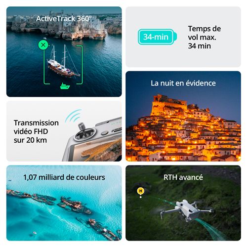 Drone Dji Mini 4 Pro Fly More Combo avec radiocommande