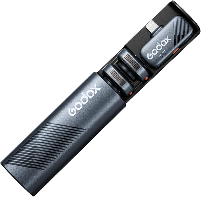 Godox Cube-SL kit2 Microphone cravate sans fil 2,4 G pour iPhone 14/13/12, mini microphone à revers Lightning sans fil, audio Hi-Fi, portée de 300 m, suppression du bruit, batterie 30H pour