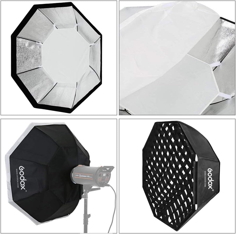 GODOX Grille Softbox 120cm Boîte à Lumière Octogonale Photographie Lumière avec Bowens Mount pour Portrait Produit Photographie Studio Flash Speedlight
